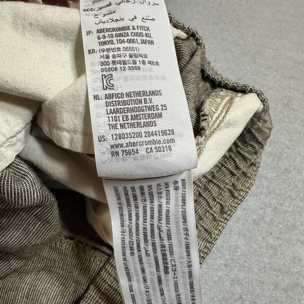 Abercrombie & Fitch Women's Small Linen Blend Shorts Drawstring Pockets Casual - Picture 5 of 8
